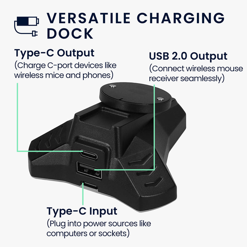 kwmobile Ladestation kompatibel mit Logitech G PRO X Superlight / G Pro Wireless / G903 / G703 / G403 Maus Charging Station Wireless Mouse Charger Dock mit USB Kabel