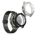 kwmobile 2x Schutzhülle kompatibel mit Xiaomi Watch S4 Sport Hülle - Fullbody Cover Set aus Silikon - Schwarz Silber Schwarz  [dsg02]