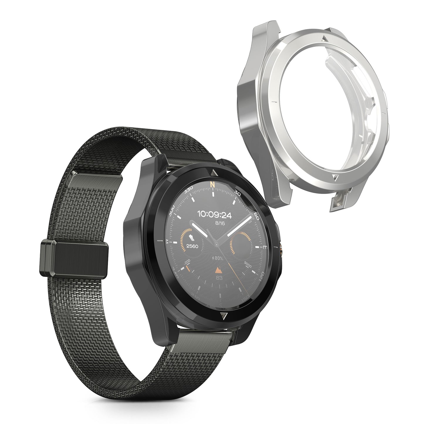 kwmobile Silikon Hülle für Xiaomi Watch S4 Sport Schutzhülle Fullbody Display Cover Set