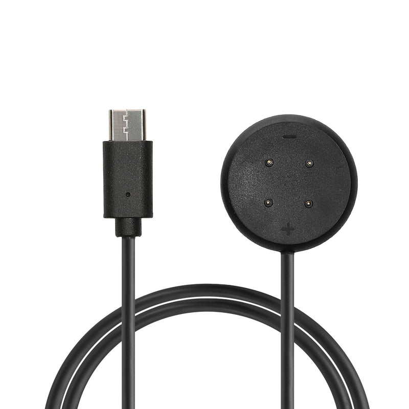 kwmobile USB C Ladekabel kompatibel mit Google Pixel Watch 3 / Pixel Watch 2 / Fitbit Versa 4 3 2 / Ace LTE - Kabel Charger - Smart Watch Typ C Ersatzkabel - Fitnesstracker Aufladekabel Schwarz  