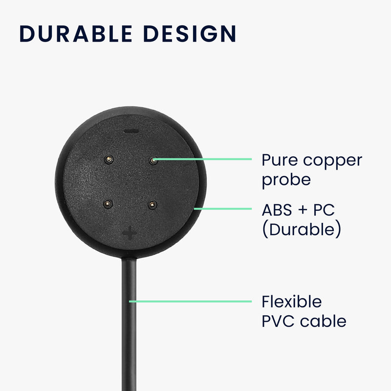 kwmobile USB C Ladekabel kompatibel mit Google Pixel Watch 3 / Pixel Watch 2 / Fitbit Versa 4 3 2 / Ace LTE - Kabel Charger - Smart Watch Typ C Ersatzkabel - Fitnesstracker Aufladekabel
