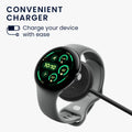 kwmobile USB C Ladekabel kompatibel mit Google Pixel Watch 3 / Pixel Watch 2 / Fitbit Versa 4 3 2 / Ace LTE - Kabel Charger - Smart Watch Typ C Ersatzkabel - Fitnesstracker Aufladekabel