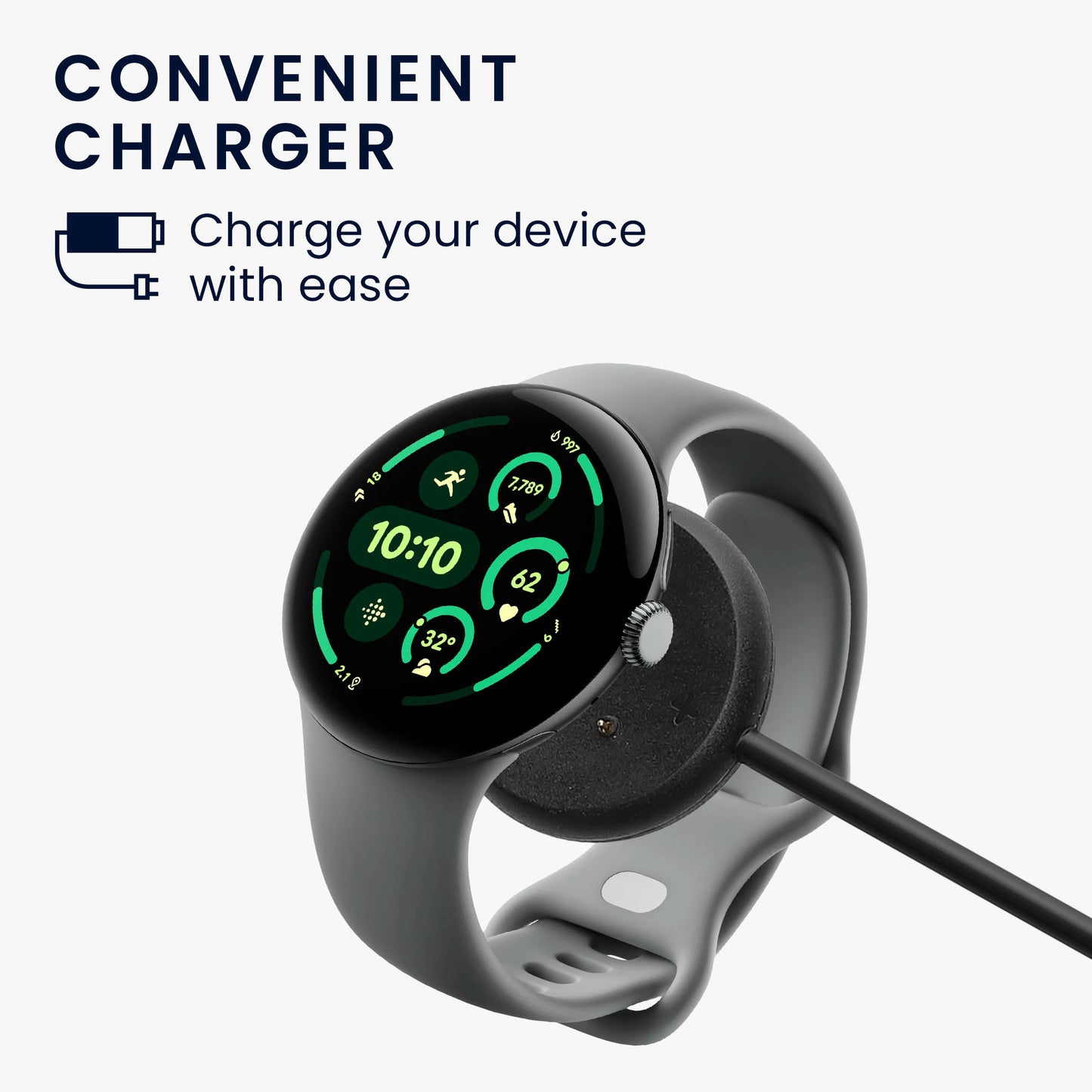 kwmobile USB C Ladekabel kompatibel mit Google Pixel Watch 3 / Pixel Watch 2 / Fitbit Versa 4 3 2 / Ace LTE - Kabel Charger - Smart Watch Typ C Ersatzkabel - Fitnesstracker Aufladekabel