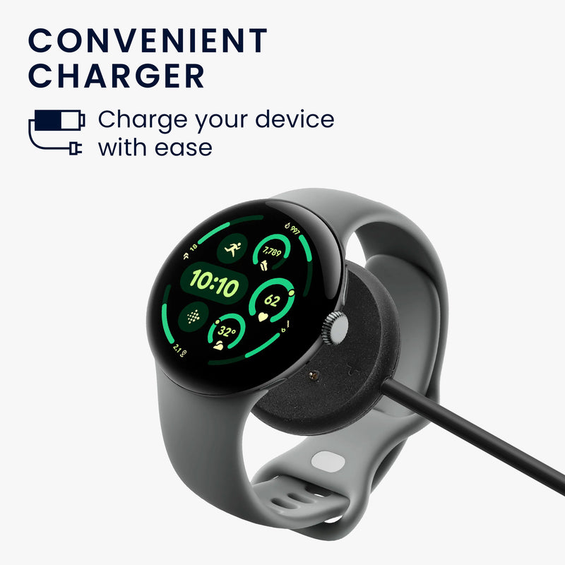 kwmobile USB C Ladekabel kompatibel mit Google Pixel Watch 3 / Pixel Watch 2 / Fitbit Versa 4 3 2 / Ace LTE - Kabel Charger - Smart Watch Typ C Ersatzkabel - Fitnesstracker Aufladekabel