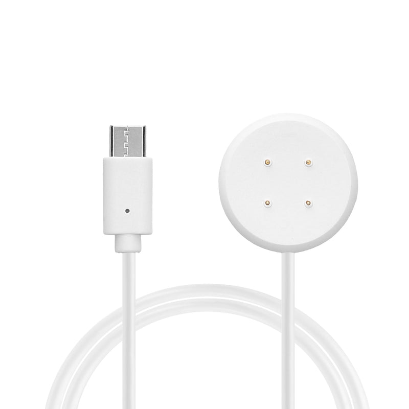 kwmobile USB C Ladekabel kompatibel mit Google Pixel Watch 3 / Pixel Watch 2 / Fitbit Versa 4 3 2 / Ace LTE - Kabel Charger - Smart Watch Typ C Ersatzkabel - Fitnesstracker Aufladekabel Weiß  