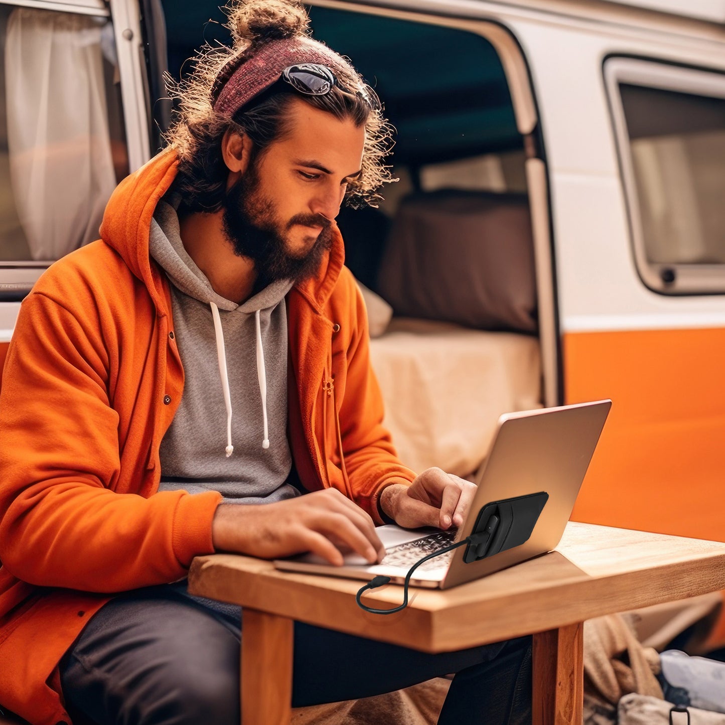 kwmobile Tasche kompatibel mit SanDisk Portable SSD, Samsung T7, Crucial X8, HDD - Set Halterung für externe SSD Festplatte - 13x8cm - Elastisches Case Hülle selbstklebend