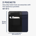 kwmobile Tasche kompatibel mit SanDisk Portable SSD, Samsung T7, Crucial X8, HDD - Set Halterung für externe SSD Festplatte - 13x8cm - Elastisches Case Hülle selbstklebend