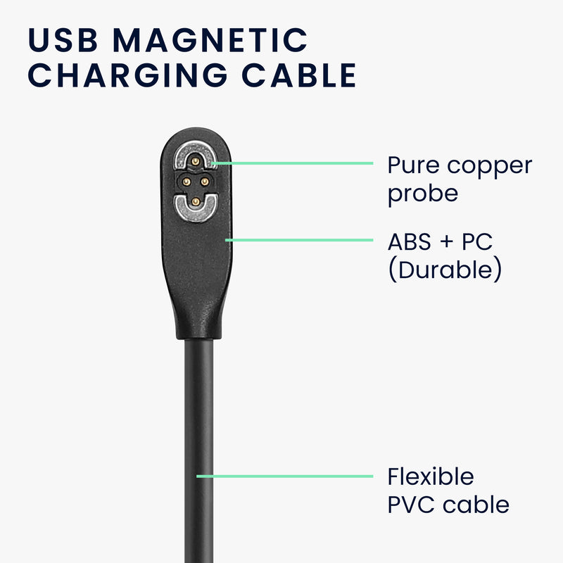 kwmobile USB Kabel Charger kompatibel mit AfterShokz OpenSwim Pro S710 Ladekabel Smart Watch Ersatzkabel Fitnesstracker Aufladekabel