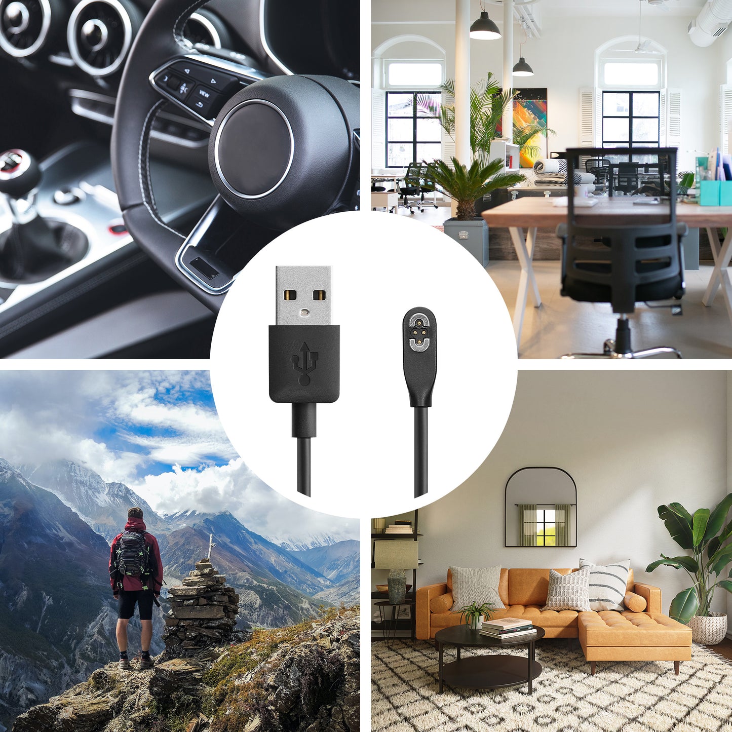 kwmobile USB Kabel Charger kompatibel mit AfterShokz OpenSwim Pro S710 Ladekabel Smart Watch Ersatzkabel Fitnesstracker Aufladekabel