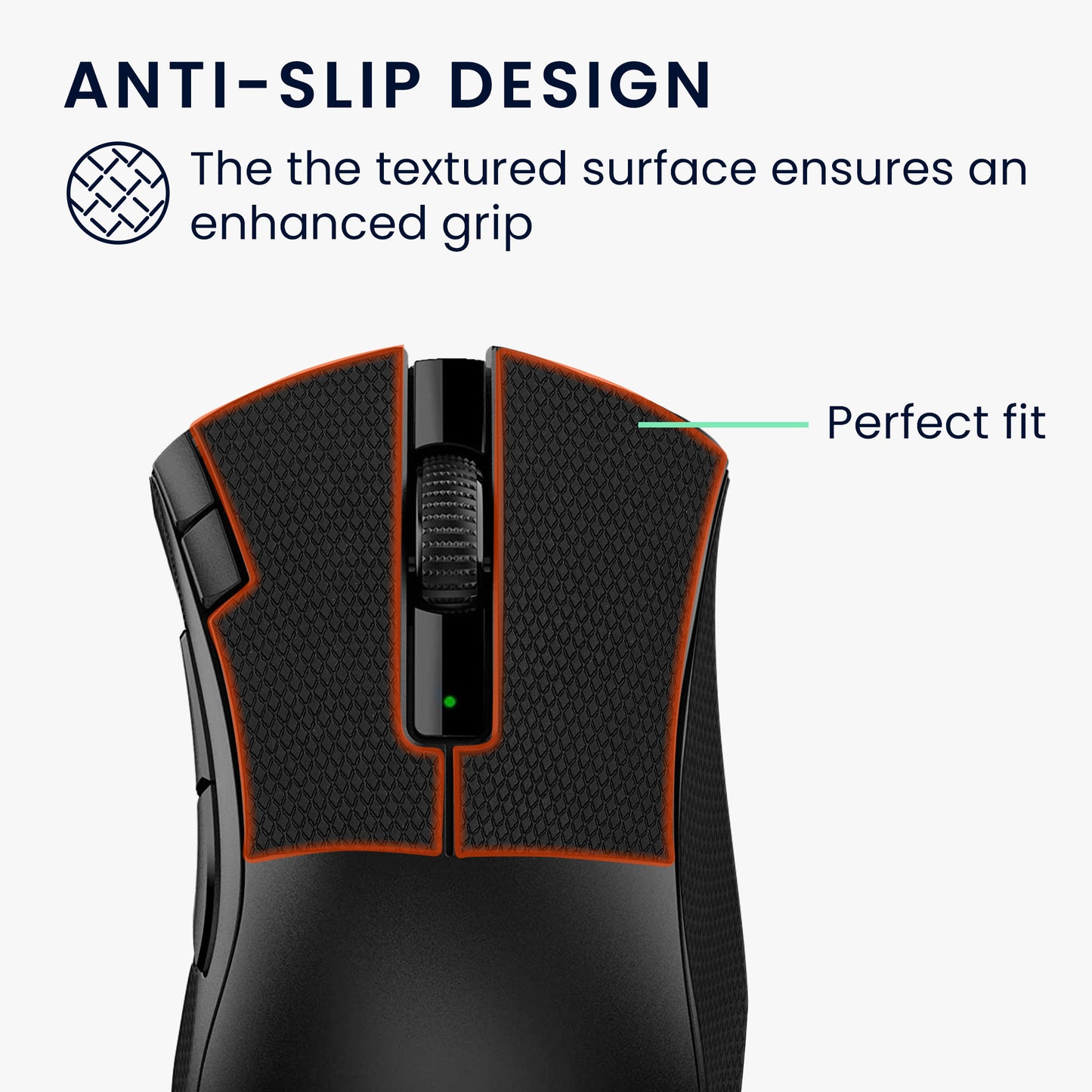 kwmobile Gaming Maus Grip Tape für Razer DeathAdder V2 X Mouse Grip Tape Rutschfestes Griffband für PC Maus