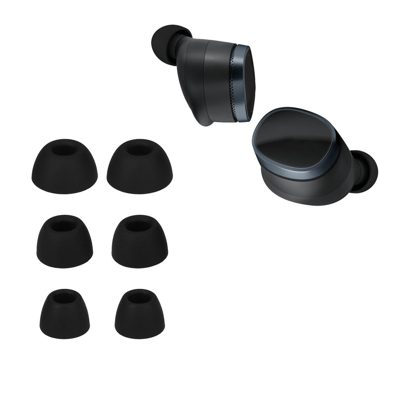 kwmobile 6x Polster kompatibel mit Bowers & Wilkins Pi8 - 3 Größen - Silikon Ohrstöpsel In-Ear Kopfhörer Schwarz  