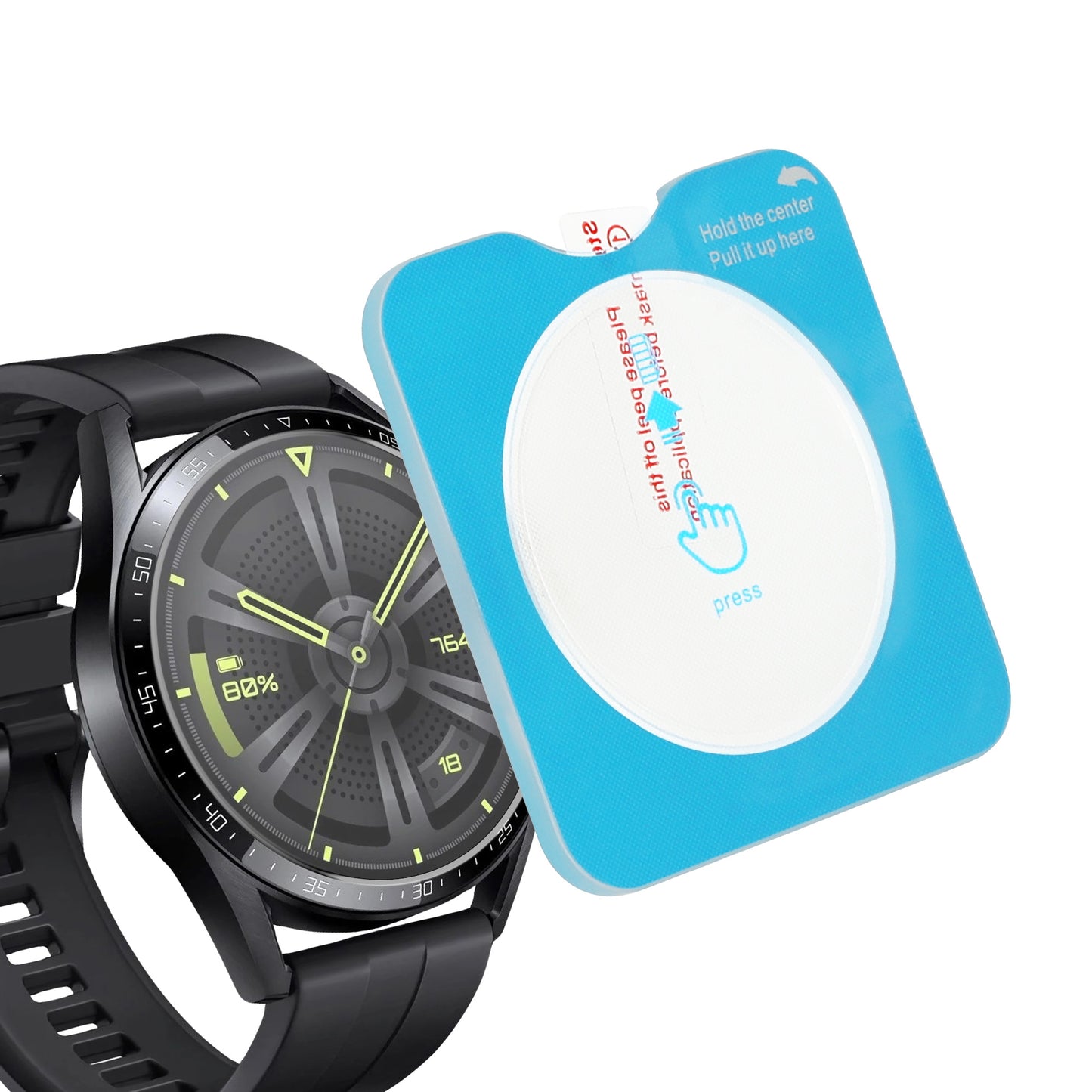 kwmobile Schutzglas kompatibel mit Huawei Watch GT 3 (46mm) Folie Hart Glas Schutzfolie für Smartwatch Displayschutz für Fitness Tracker