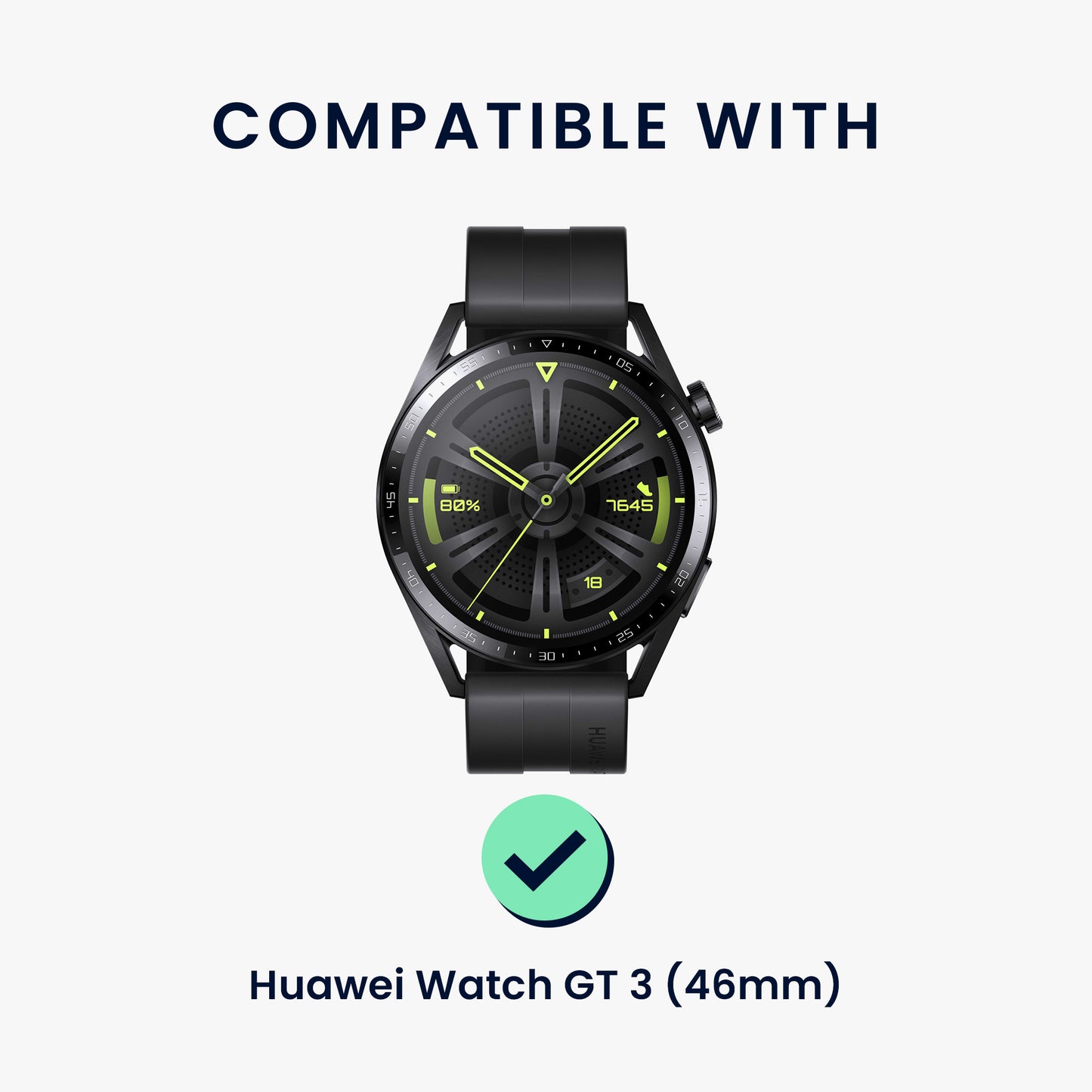 kwmobile Schutzglas kompatibel mit Huawei Watch GT 3 (46mm) Folie Hart Glas Schutzfolie für Smartwatch Displayschutz für Fitness Tracker