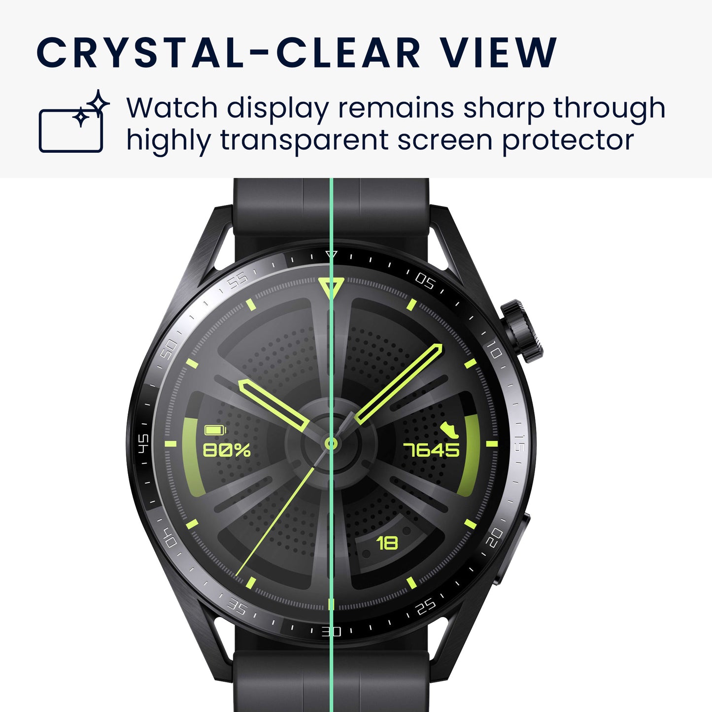 kwmobile Schutzglas kompatibel mit Huawei Watch GT 3 (46mm) Folie Hart Glas Schutzfolie für Smartwatch Displayschutz für Fitness Tracker