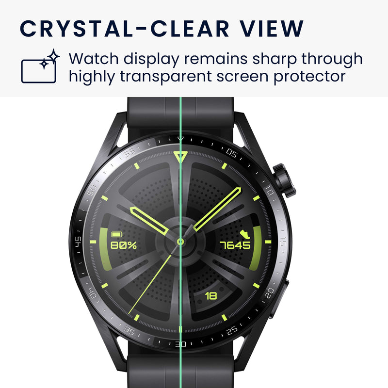 kwmobile Schutzglas kompatibel mit Huawei Watch GT 3 (46mm) Folie Hart Glas Schutzfolie für Smartwatch Displayschutz für Fitness Tracker
