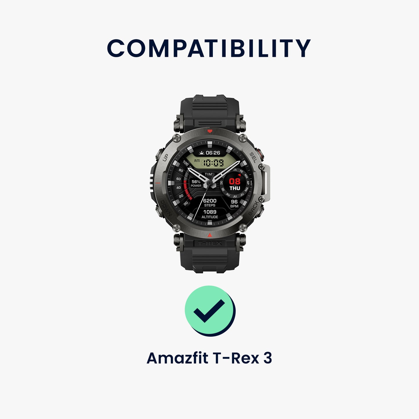kwmobile Displayschutzfolie kompatibel mit Amazfit T-Rex 3 Folie Schutzfolie für Fitness Tracker robuster Displayschutz