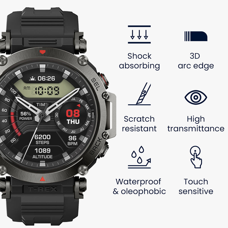 kwmobile Displayschutzfolie kompatibel mit Amazfit T-Rex 3 Folie Schutzfolie für Fitness Tracker robuster Displayschutz
