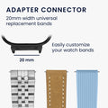 kwmobile Metall Adapter mit 20mm Bandbreite kompatibel mit CMF by Nothing Watch Pro Uhrenarmband Smartwatch Armband Anschlussadapter Set