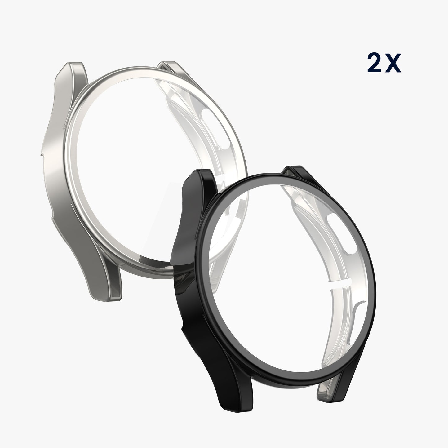 kwmobile Silikon Hülle für Samsung Galaxy Watch FE 40mm Schutzhülle Fullbody Display Cover Set