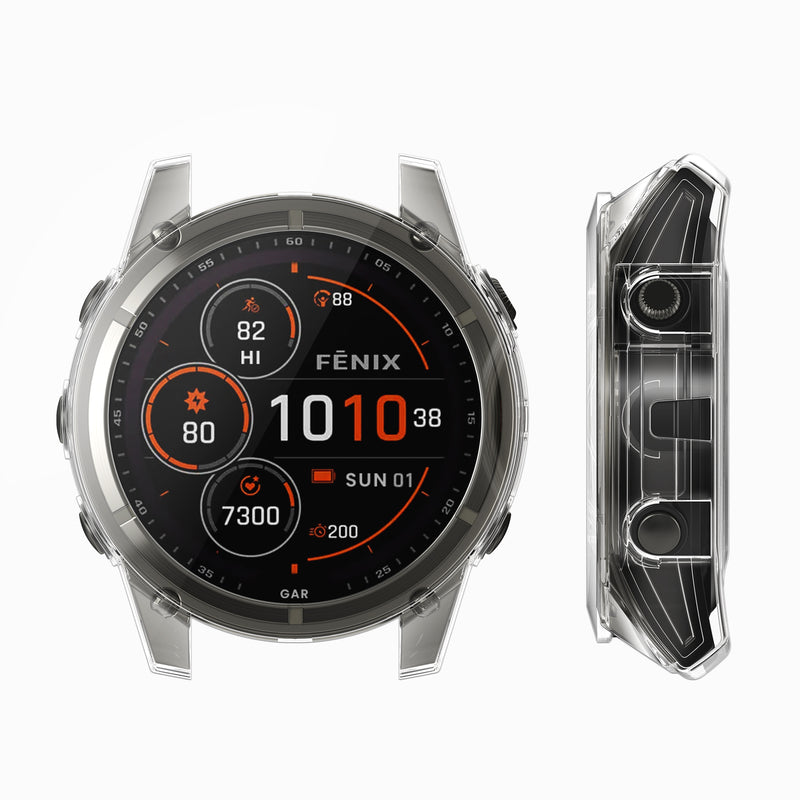 kwmobile Sport Schutzhülle kompatibel mit Garmin Fenix 8 51mm Hülle Case ohne Tracker Transparent