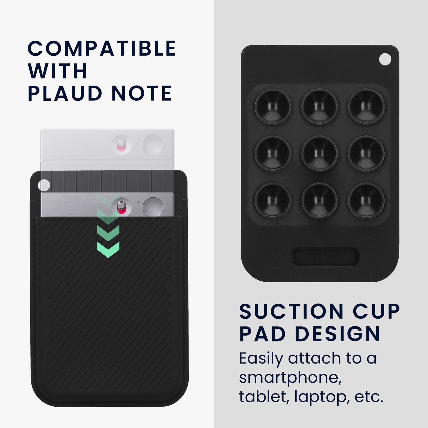 kwmobile Sprachrekorder Schutzhülle kompatibel mit PLAUD Note AI Voice Recoder Hülle - Case für Diktiergerät mit Smartphone Befestigung