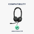 kwmobile Ohr Polster für Jabra Evolve 2 30 Ohrpolster Ersatz Kopfhörer Ersatzteile Over Ear Headphones