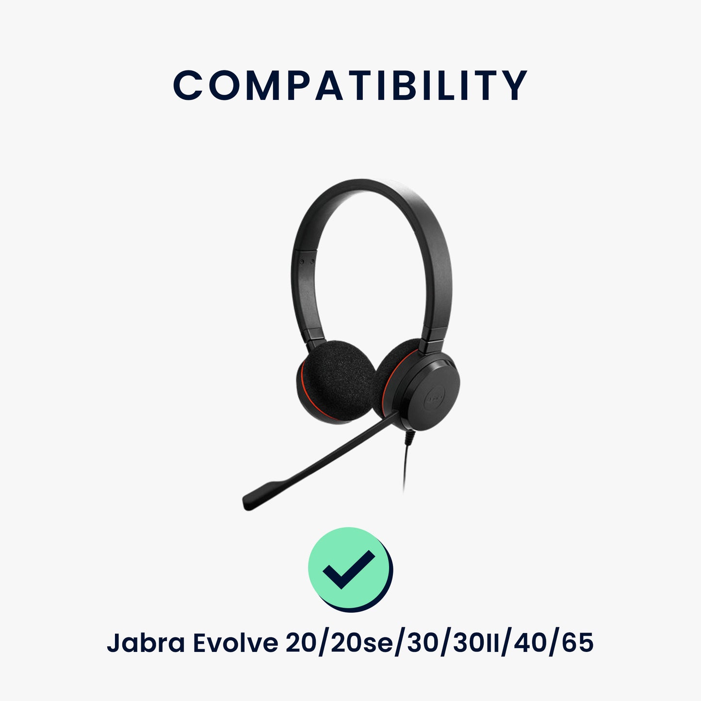 kwmobile Ohr Polster für Jabra Evolve 20 / 20se / 30 / 30II / 40 / 65 Ohrpolster Ersatzteile Kopfhörer Ersatzpolster Over Ear Headphones