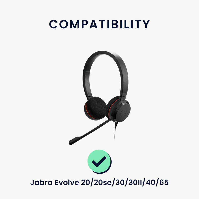 kwmobile Ohr Polster für Jabra Evolve 20 / 20se / 30 / 30II / 40 / 65 Ohrpolster Ersatzteile Kopfhörer Ersatzpolster Over Ear Headphones