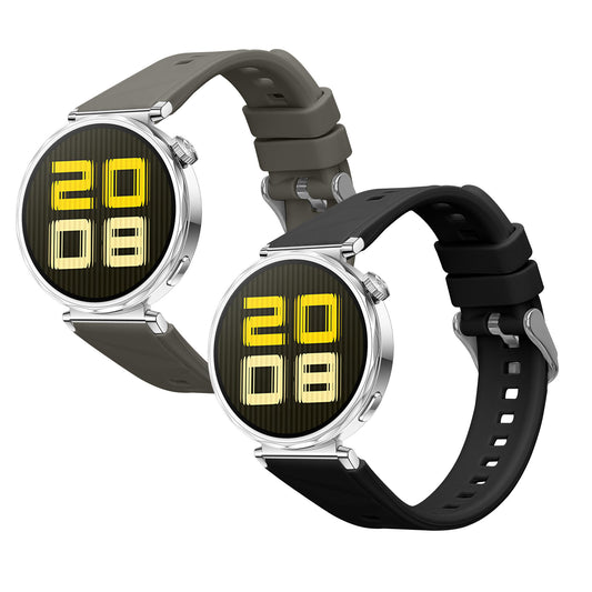 kwmobile Silikon Uhrenarmband für Huawei Watch GT5 41mm / GT5 Pro 42mm / Watch GT4 41mm Armband - Ersatzarmband für Fitnesstracker - Wechselarmband Smartwatch - Schwarz Grau Schwarz  [dsg01]