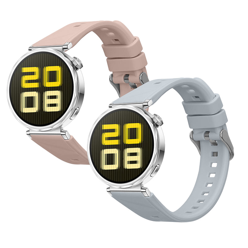 kwmobile Silikon Uhrenarmband für Huawei Watch GT5 41mm / GT5 Pro 42mm / Watch GT4 41mm Armband - Ersatzarmband für Fitnesstracker - Wechselarmband Smartwatch - Hellblau Altrosa Hellblau  [dsg02]