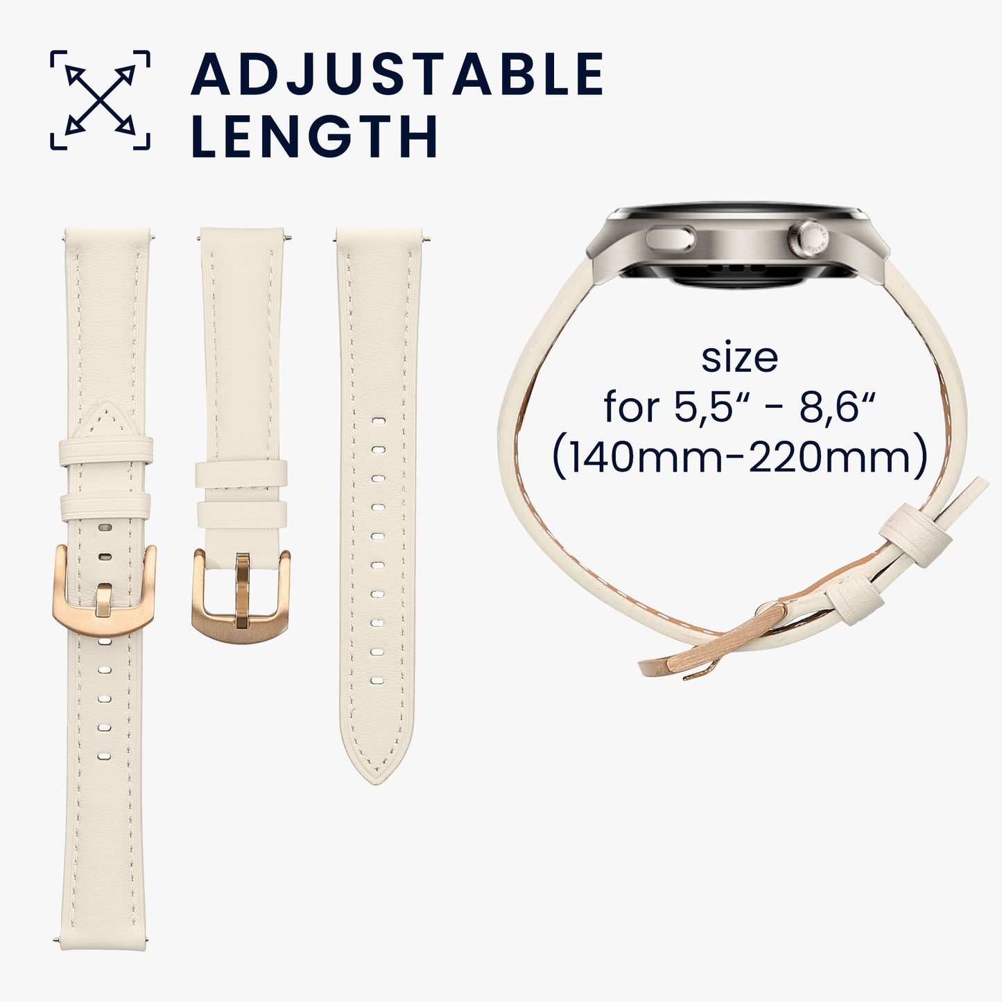 kwmobile Echtleder Uhrenarmband für Huawei Watch GT5 41mm / GT5 Pro 42mm / Watch GT4 41mm Armband Ersatzarmband für Fitnesstracker Wechselarmband Smartwatch