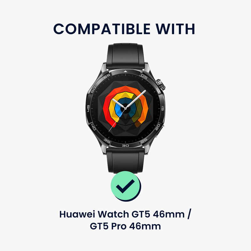 kwmobile Echtleder Uhrenarmband für Huawei Watch GT5 46mm / GT5 Pro 46mm / GT4 46mm / Watch GT3 SE Armband - Ersatzarmband für Fitnesstracker - Wechselarmband Smartwatch
