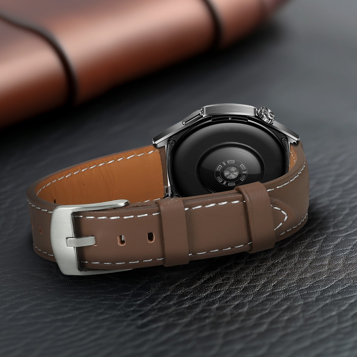 kwmobile Echtleder Uhrenarmband für Huawei Watch GT5 46mm / GT5 Pro 46mm / GT4 46mm / Watch GT3 SE Armband - Ersatzarmband für Fitnesstracker - Wechselarmband Smartwatch