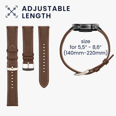 kwmobile Echtleder Uhrenarmband für Huawei Watch GT5 46mm / GT5 Pro 46mm / GT4 46mm / Watch GT3 SE Armband