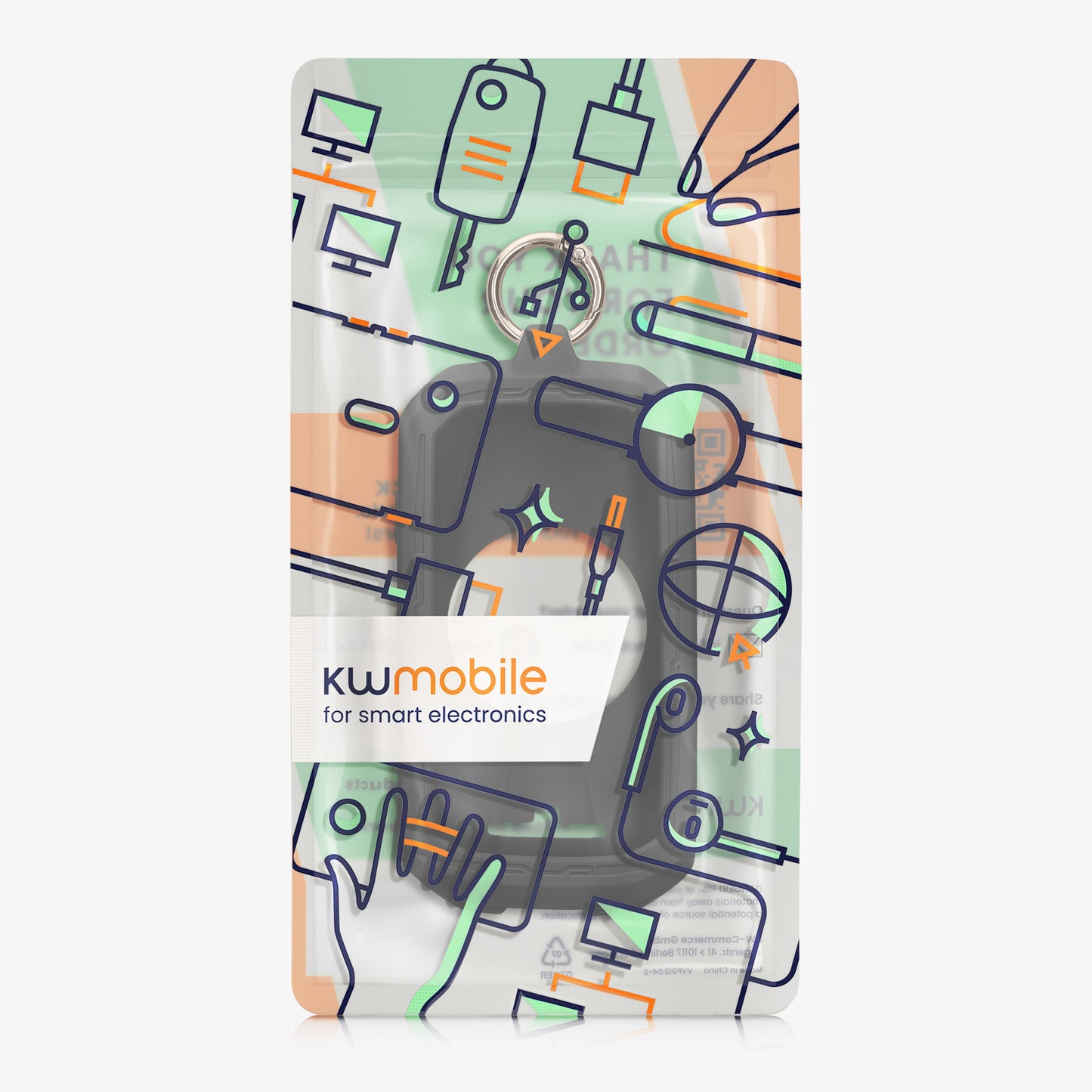 kwmobile Fahrrad GPS Case kompatibel mit Garmin Edge 1050 Hülle Schutzhülle mit Schlüsselring Cover mit Keyring