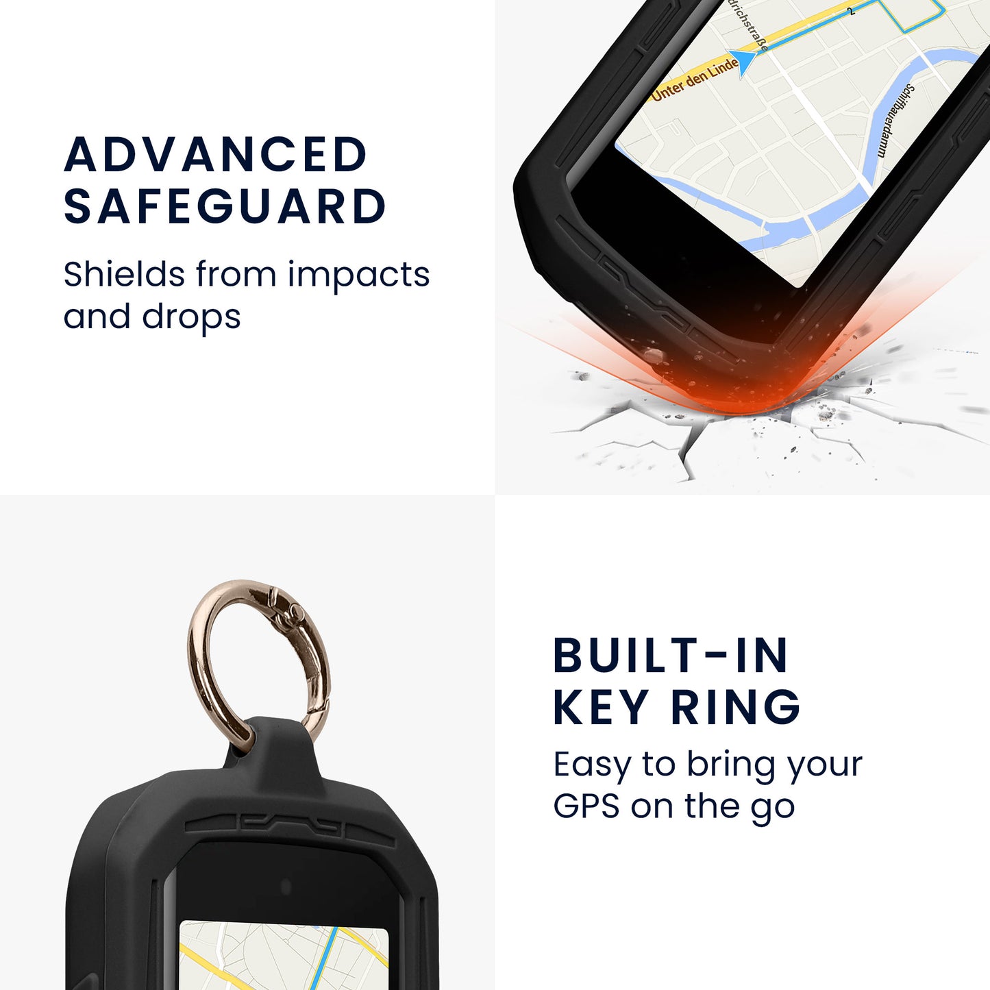 kwmobile Fahrrad GPS Case kompatibel mit Garmin Edge 1050 Hülle Schutzhülle mit Schlüsselring Cover mit Keyring