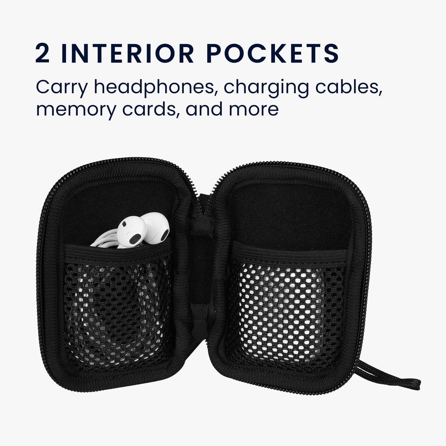 kwmobile In-Ear Kopfhörer Tasche kompatibel mit in-ear Headphones - Hülle Cover Case - 6 x 9 cm Innenmaße - Etui