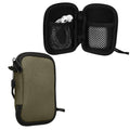 kwmobile In-Ear Kopfhörer Tasche kompatibel mit in-ear Headphones - Hülle Canvas Cover Case - 6 x 9 cm Innenmaße - Etui in Olivgrün Olivgrün  