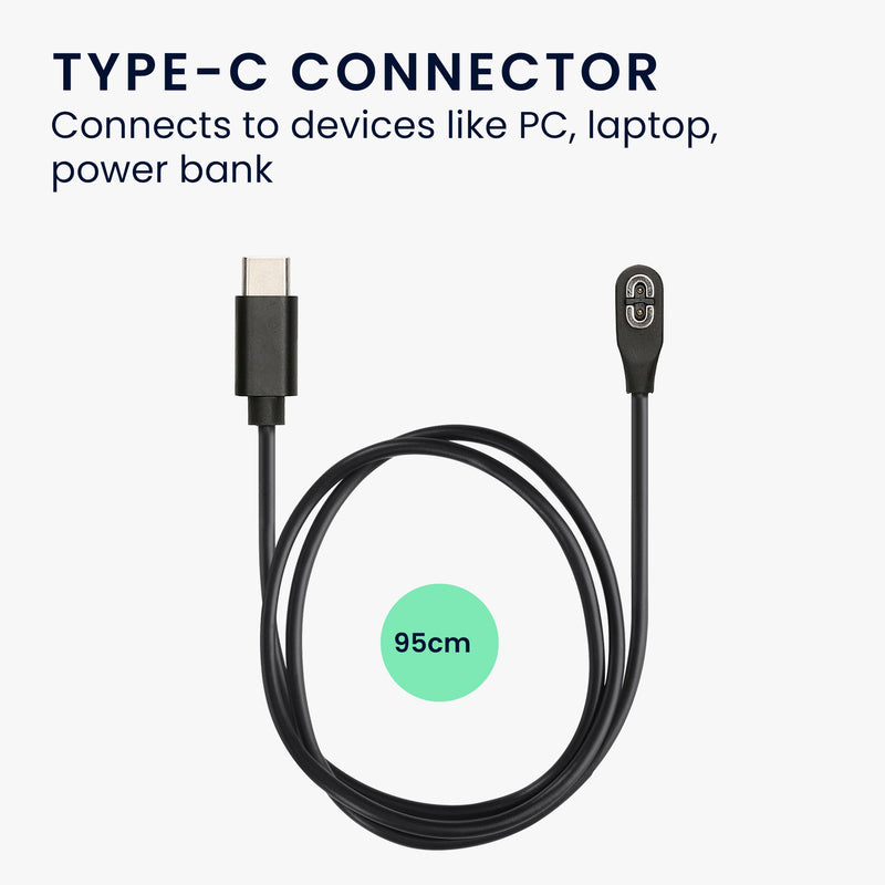 kwmobile USB C Ladekabel kompatibel mit Shokz Aeropex AS800 / OpenRun / OpenRun Pro Mini / OpenComm ASC100SG - Kabel Charger - Smart Watch Ersatzkabel - Fitnesstracker Aufladekabel