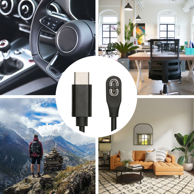 kwmobile USB C Ladekabel kompatibel mit Shokz Aeropex AS800 / OpenRun / OpenRun Pro Mini / OpenComm ASC100SG - Kabel Charger - Smart Watch Ersatzkabel - Fitnesstracker Aufladekabel