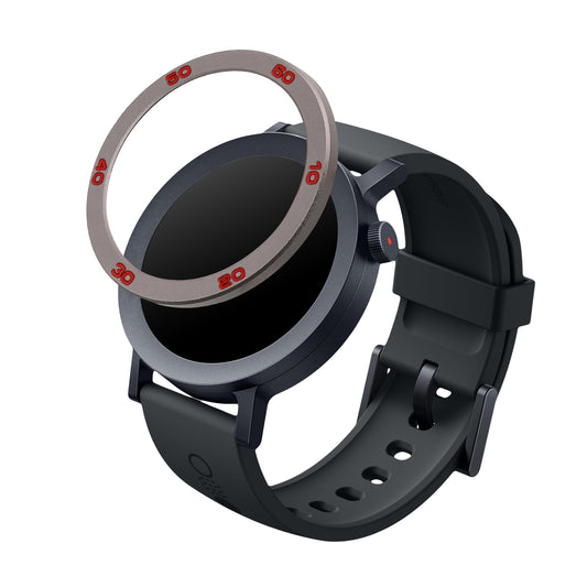 kwmobile Schutzring kompatibel mit CMF by Nothing Watch Pro 2 (D398) Fitnesstracker - Bezel Ring Lünette in Grau Rot Grau  [dsg03]