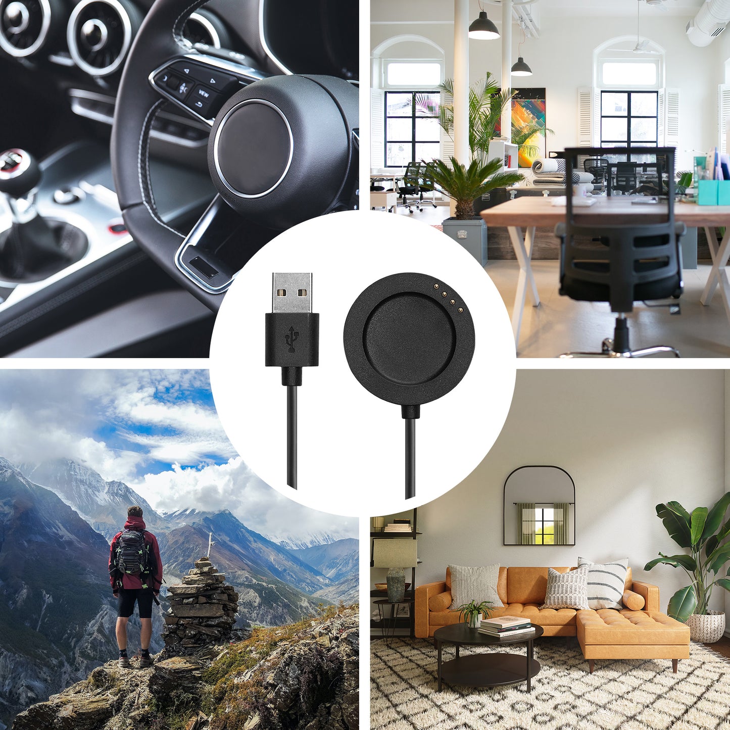 kwmobile USB Kabel Charger kompatibel mit Xiaomi Watch S4 Sport Ladekabel Smart Watch Ersatzkabel Fitnesstracker Aufladekabel