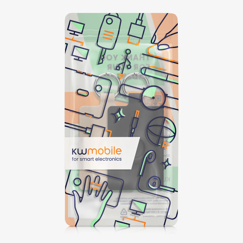 kwmobile Hülle kompatibel mit Tesla Model S / Model Y / Model 3 / Model X Karte Kartenhalter Cover mit Schlüsselring