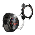 kwmobile 2x Cover kompatibel mit Garmin Fenix 8 43mm Hülle - Fullbody Fitnesstracker Case Set aus Glas - Transparent Schwarz Transparent  [dsg01]