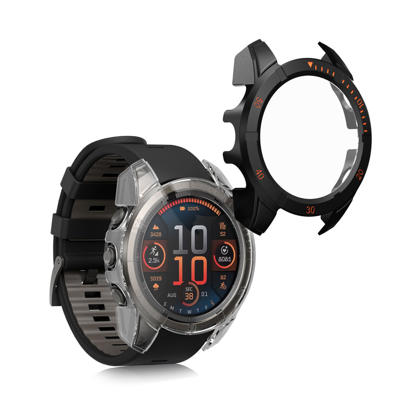 kwmobile Glas Hülle für Garmin Fenix 8 43mm Schutzhülle Fullbody Fitnesstracker Case Set