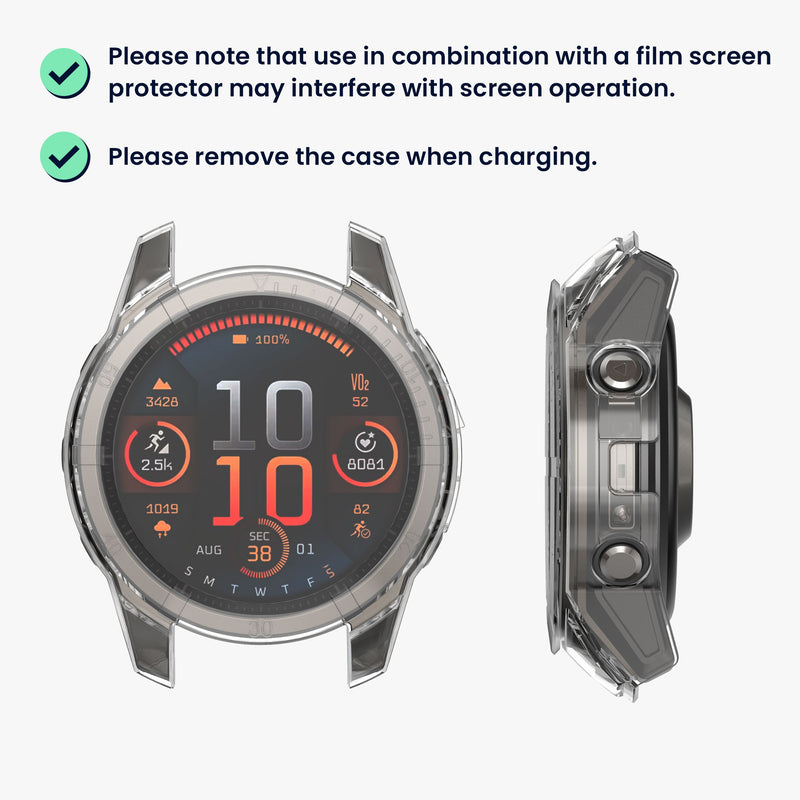 kwmobile Glas Hülle für Garmin Fenix 8 43mm Schutzhülle Fullbody Fitnesstracker Case Set