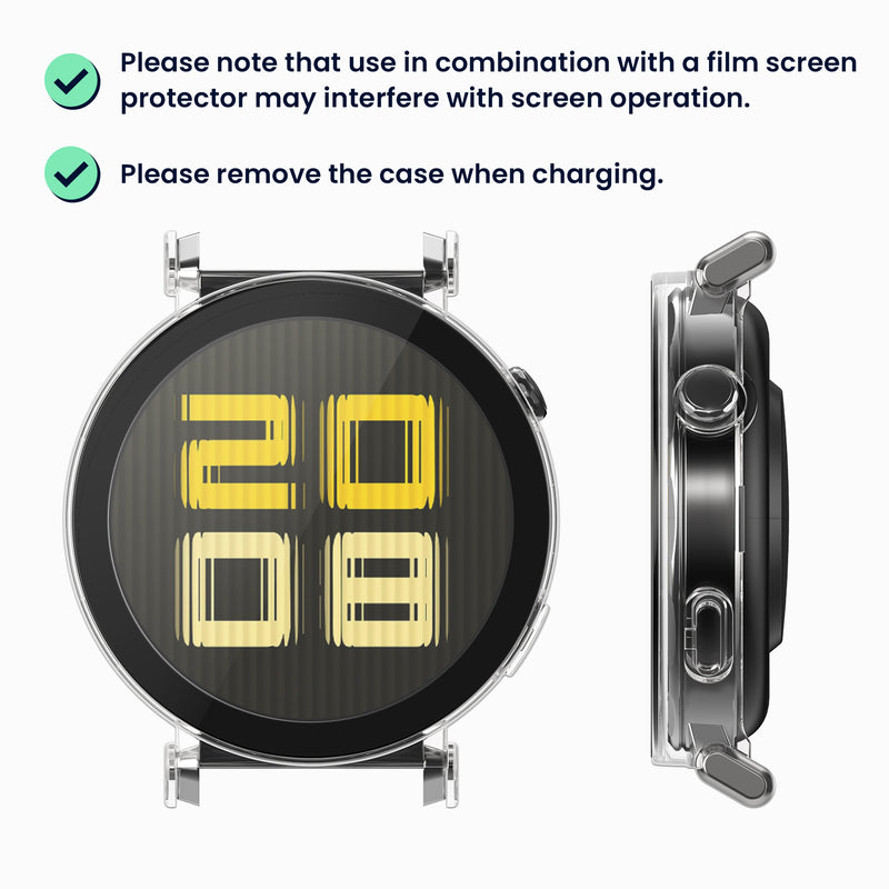 kwmobile Glas Hülle für Huawei Watch GT5 41mm Schutzhülle Fullbody Fitnesstracker Case Set