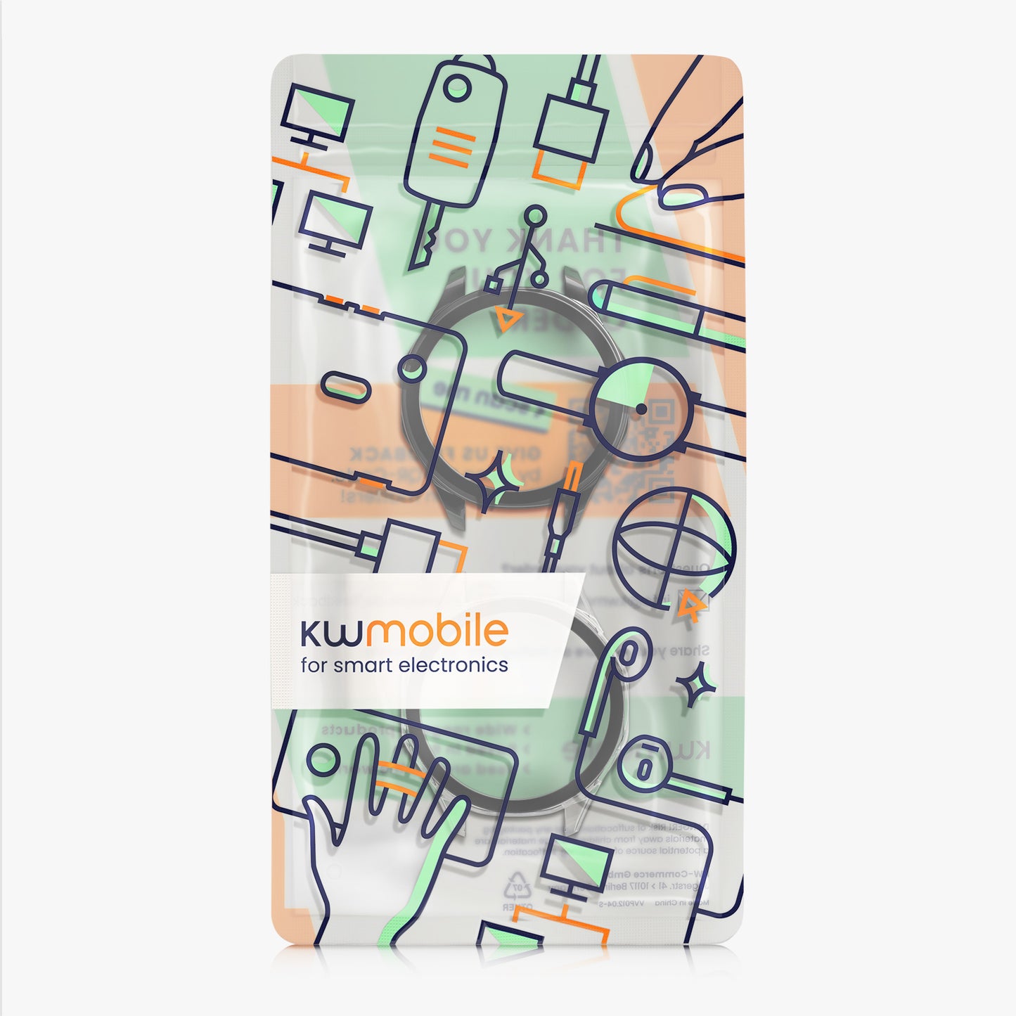 kwmobile Glas Hülle für Huawei Watch GT5 46mm Schutzhülle Fullbody Fitnesstracker Case Set