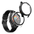 kwmobile 2x Cover kompatibel mit Huawei Watch GT5 46mm Hülle - Fullbody Fitnesstracker Case Set aus Glas - Transparent Schwarz Transparent  [dsg01]