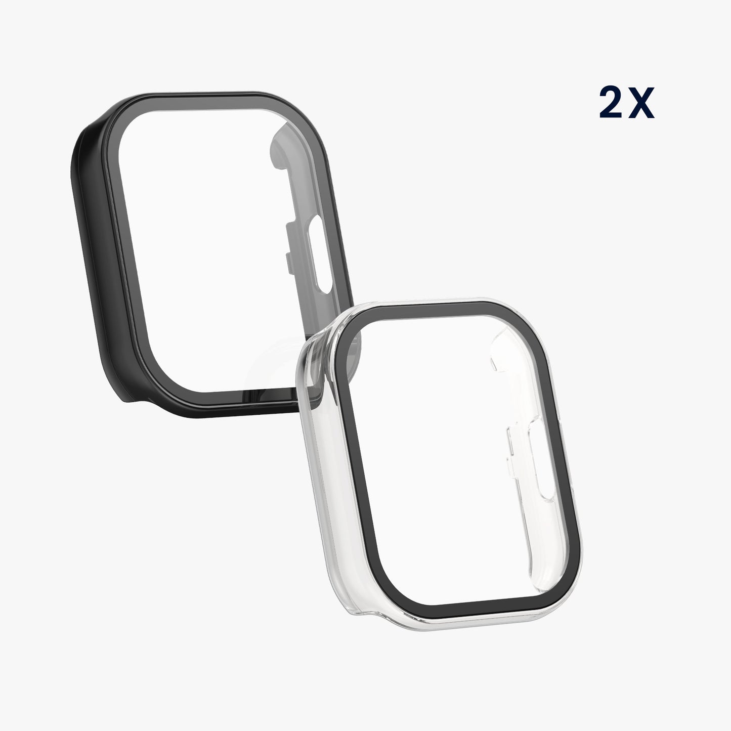 kwmobile Glas Hülle für Xiaomi Redmi Watch 5 Active Schutzhülle Fullbody Fitnesstracker Case Set